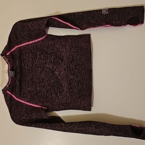 Women's Long Sleeve Top - Black and Pink